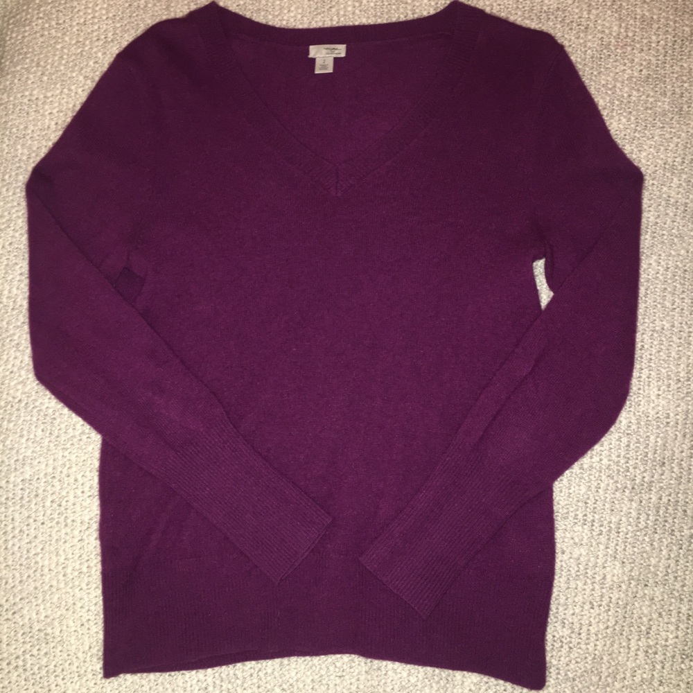 Halogen Plum 100% Cashmere Sweater